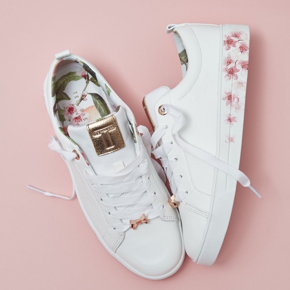Ted Baker London Shoes - Ted Baker Gielli White Floral Sneakers